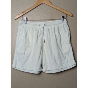 Dandy Del Mar - El Dandy Terry Shorts Men Size L White Beachwear Relaxed Fit